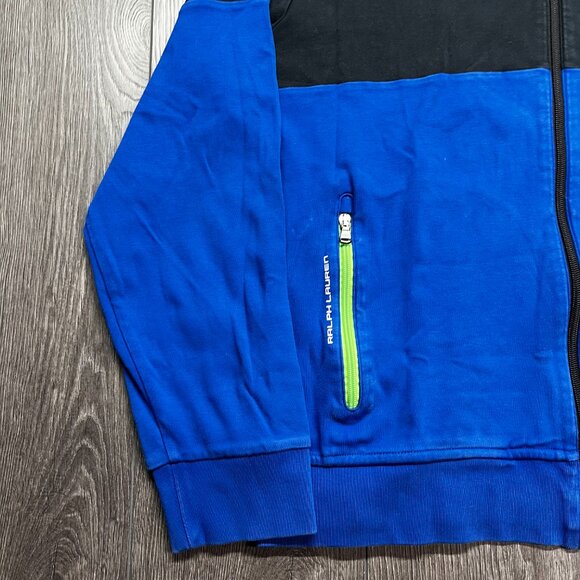 Polo Ralph Performance Zip Sweater Jacket Blue Black XL Extra large Preppy Golf - Picture 3 of 8